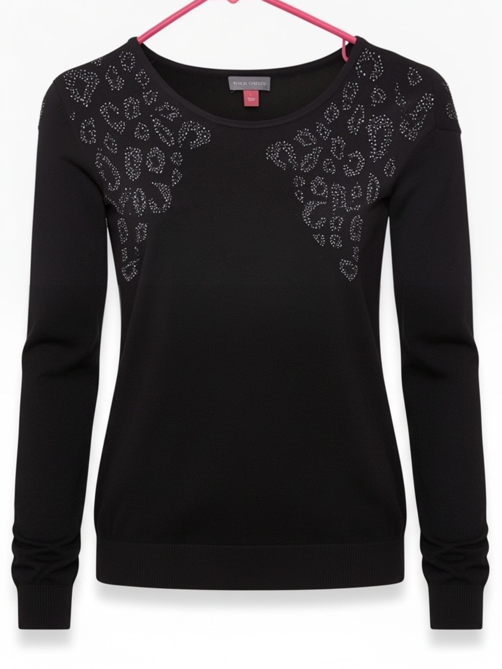Vince Camuto Womens Studded Pullover Sweater, L